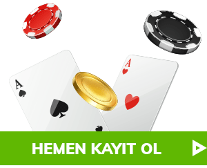 Oyun kartları ve jetonlarla hızlı kayıt ol butonu

